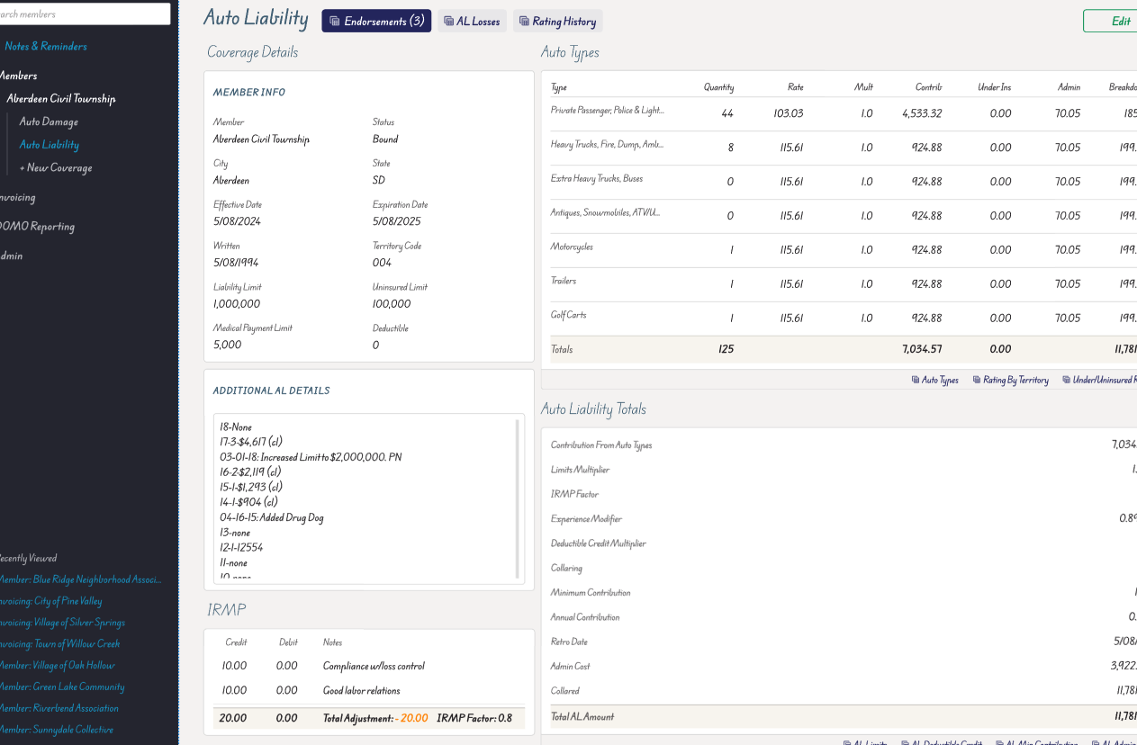 Custom Reinsurance Portal