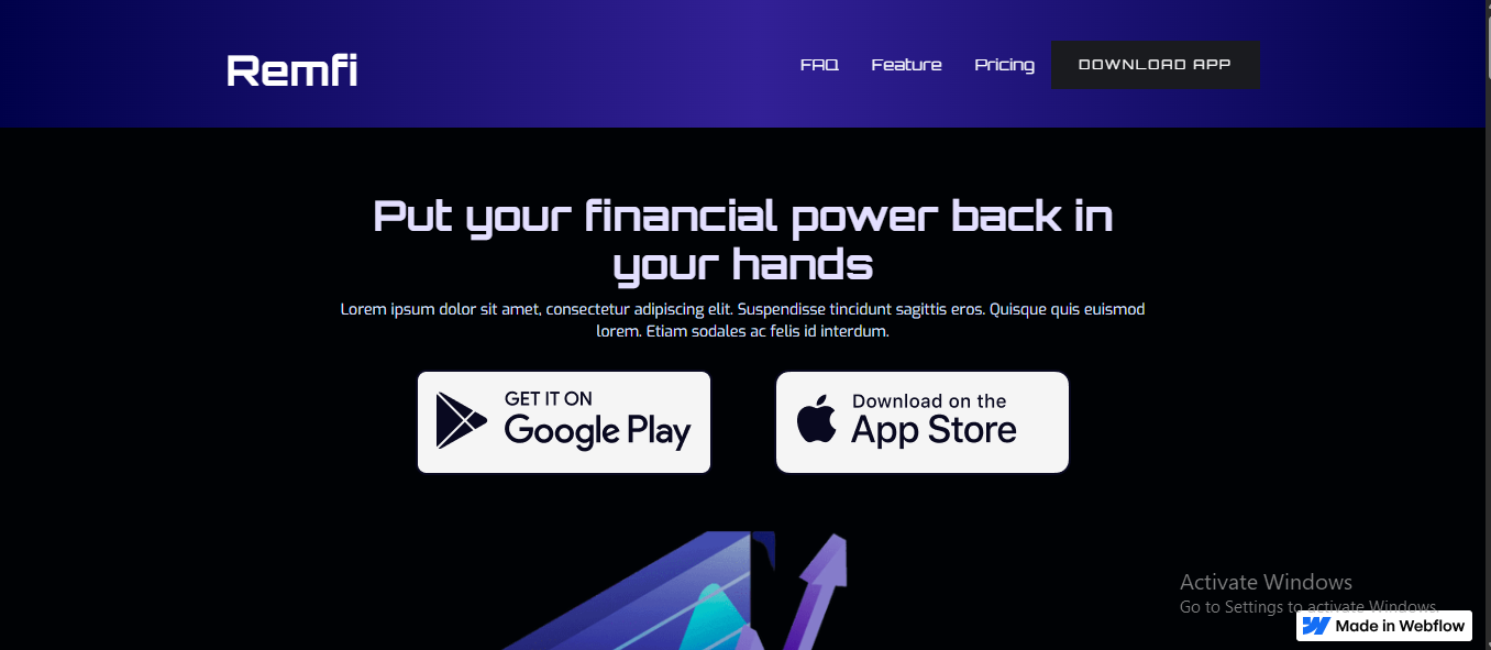 RemFi Landing Page (Webflow)