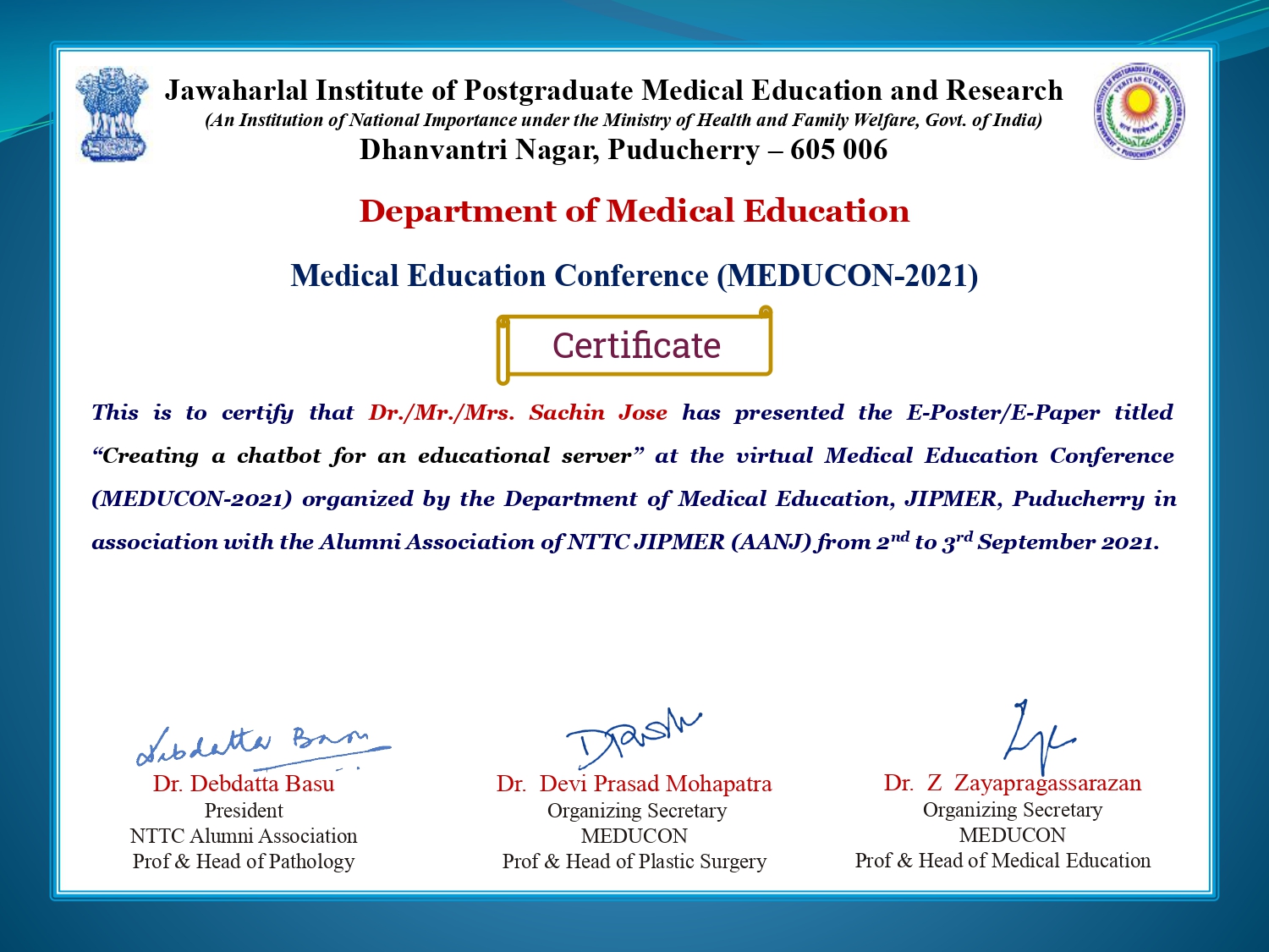 Chatbot Development for Virtual Medical Education