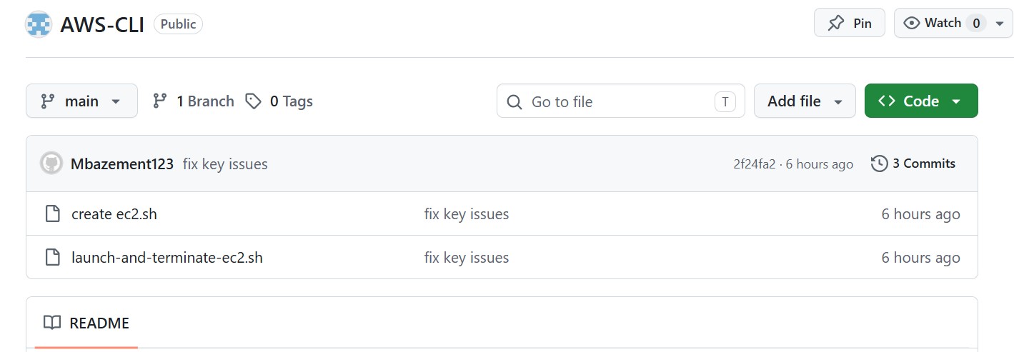 AWS Infrastructure Automation Engine via CLI