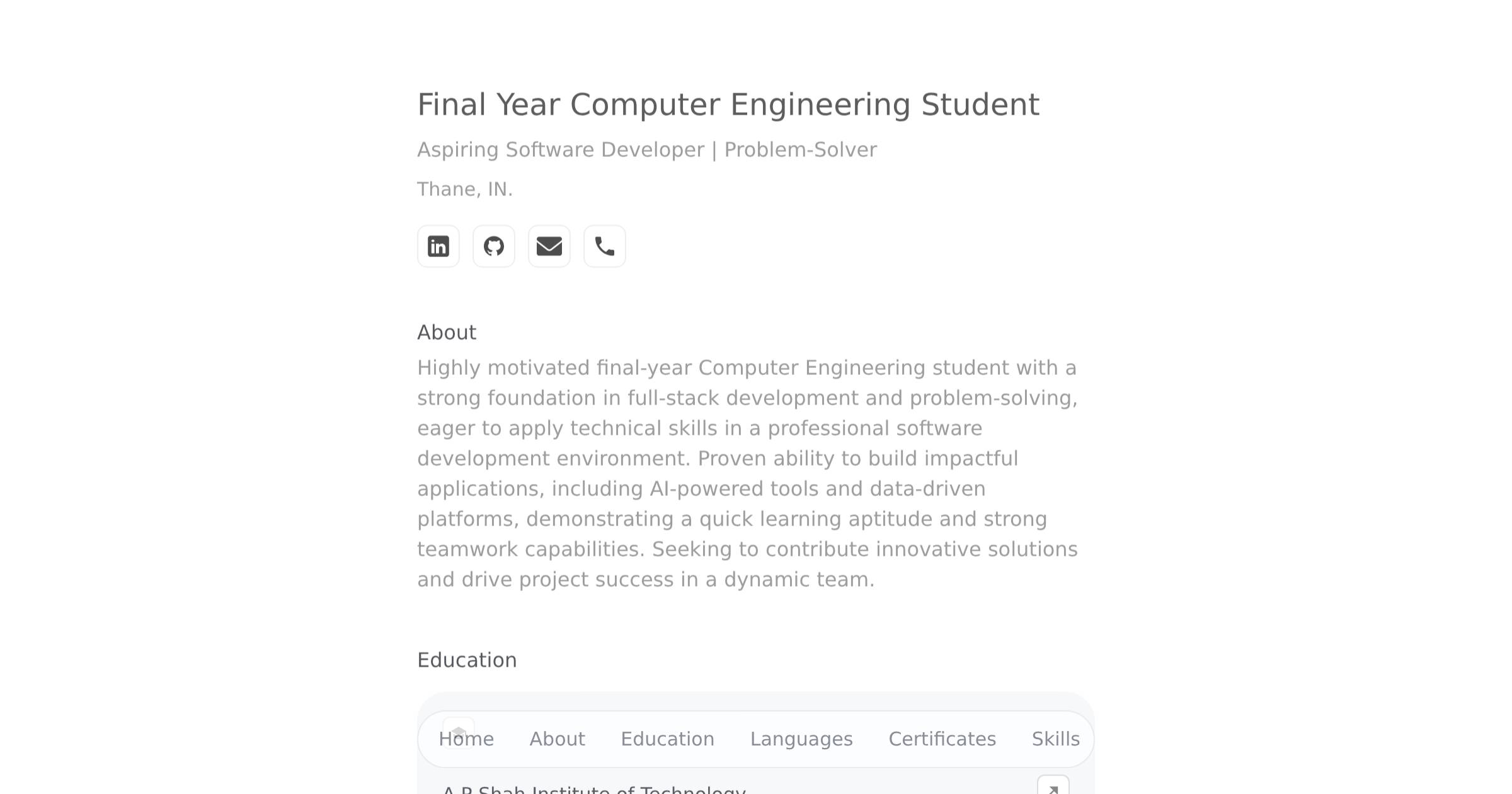 Final Year Computer Engineering Student