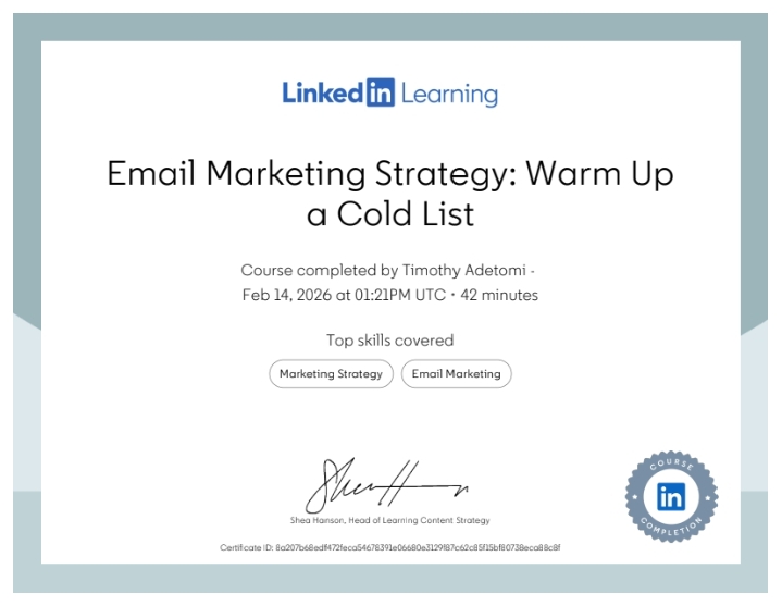 Email Marketing Strategy Certification