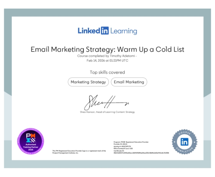 Email Marketing Strategy Ceritifaction